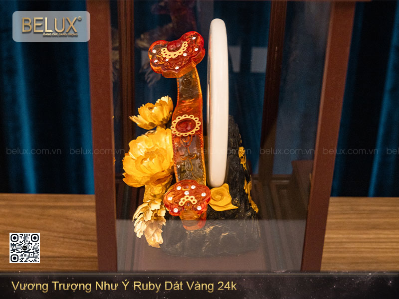 Vương Trượng Như Ý Ruby Dát Vàng 24k